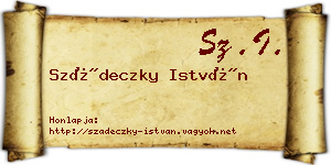 Szádeczky István névjegykártya
