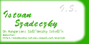 istvan szadeczky business card